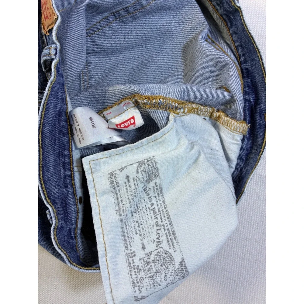 Vintage Levis‎ 501 Mens Straight Leg Blue Denim Button Fly Jeans 38x30